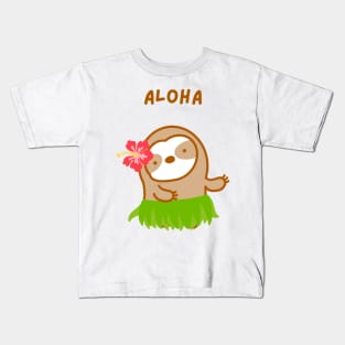 Aloha Hawaiian Sloth Kids T-Shirt